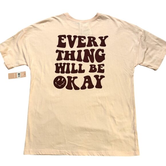 Charlee Rae Tops - NWT CHARLEE RAE Everything Will Be Okay Graphic Print T-Shirt M Smiley Face Tee